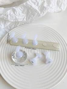 Set de decoración de arte de uñas 3D: 1 pieza de base hueca de acrílico + 5 piezas de puntas de uñas de color gelatina, con cristales de resina, cuentas, strass, efecto láser holográfico estilo coreano vintage, base de madera, 10 puntas de uñas doradas, gran regalo para niñas y mujeres