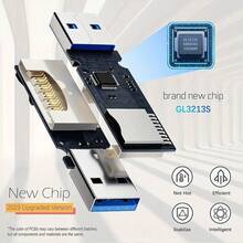 High Speed 2-In-1 Multi Card Card Reader USB 3.0 Mini SD TF Card Storage Flash Drive Adapter - Black - View 5