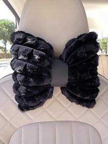 YITUMU Cuscino poggiatesta per auto - Morbido design a fiocco in peluche, cuscino invernale confortevole per sedile auto, cuscino di protezione per il collo, disponibile in più colori