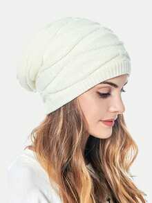 Solid Minimalist Slouchy Beanie - Coffee Brown - View 2