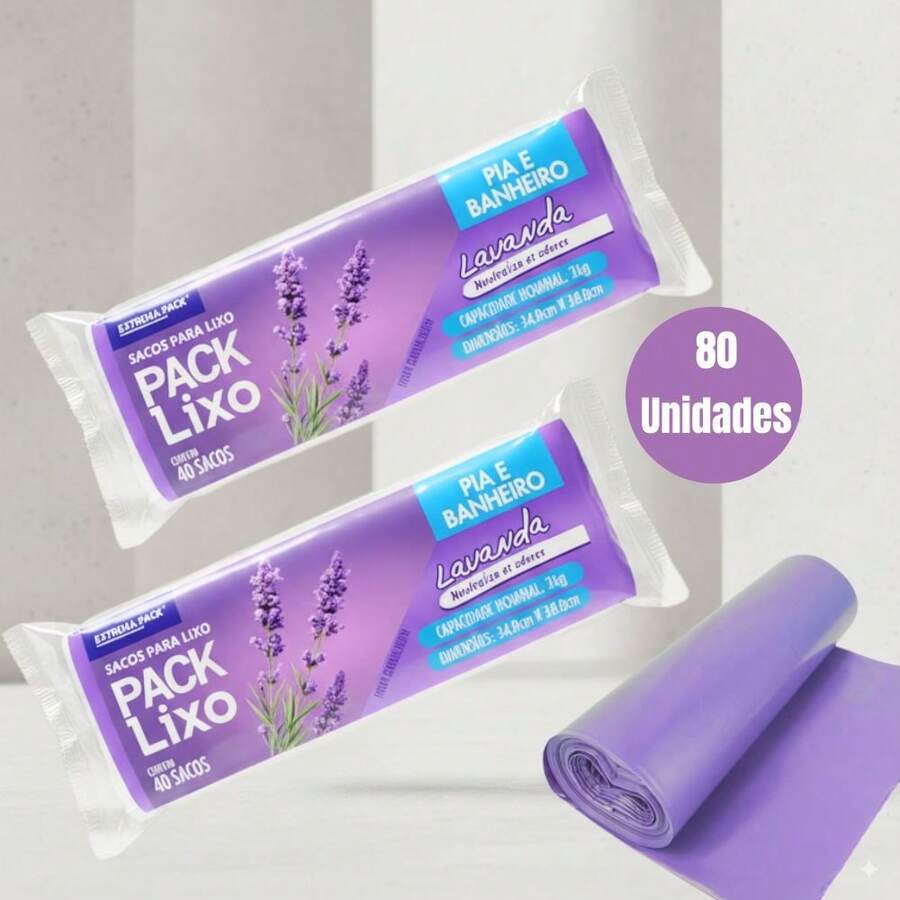 2 Trash Bags Kit 34 X 38cm 80 Units Bathroom Sink Lavender - 紫丁香 - 查看 1