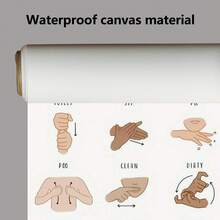 1 pièce, Peinture d'art en langue des signes américaine pour salle de bain, décoration murale moderne sans cadre, affiches imprimées, canevas imperméable, convient pour la maison, le bureau, la chambre, le salon, le bureau, la salle de bain, le bar, les arts muraux et la décoration de la maison, est un cadeau de vacances idéal