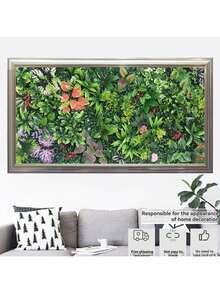 1pc Green Plant Wall Simulation Plant Wall Decoration Background Wall Eucalyptus Green False Turf Artificial Plastic Milan Lawn