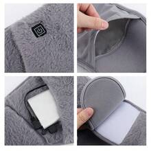 1pc Classic Gray Graphene Heating Waist Belt 2-In-1, USB Powered Mobile Heating Pad, 3 Heat Settings, Crystal Velvet Skin-Friendly Material, Smart Constant Temperature Lumbar & Hand Warmer, Portable For Office & Home Use, Christmas/Halloween/Birthday Gift For Girlfriend/Parents/Friends
