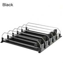 3pcs/5pcs Adjustable Refrigerator Beverage Rack, Soda Can Organizer, Drink Pusher, Beverage Bottle Storage Shelf, Suitable For Food Compartment & Kitchen, Space Saving, Easy Access Design