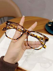 1 Stück Mode Damen Kunststoffrahmen Flache Nicht-Rezept Brille, geeignet für den Alltag