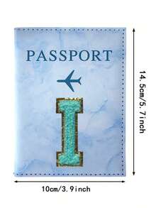 Huse de pașaport din piele PU cu litere Cheille Air Plan pentru adolescenți, accesorii de călătorie, suport pentru pașaport, husă pentru pașaport cu litere inițiale marmorate la modă, husă pentru pașaport pentru bărbați și femei, husă de călătorie portabilă cu card bancar, pașaport de afaceri, portofel din PU, pentru călătorii, zbor, înapoi la școală