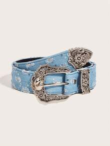 1 pièce Ceinture pour femme en PU à motif géométrique bohème, mode polyvalente pour l'été