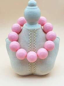 1 chiếc vòng cổ hạt cườm cỡ lớn phong cách Bohemian, thiết kế tối giản phóng đại dành cho phụ nữ, tiệc tùng và tụ họp, có sẵn màu hồng, đỏ tía, xám, xanh lam, xanh lá cây, vàng, tím, đen - vòng cổ - Xem 16