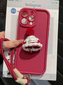 Funda de teléfono elegante y protectora de cobertura completa con diseño de corazón brillante - Adecuada para Apple 16/15/14/13/12/11, Redmi, Honor, OPPO - Marrón y Negro