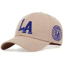 1頂中性字母刺繡棒球帽，適用於戶外活動和春秋季旅行，防曬休閒帽子 - 卡其色 - 查看 6