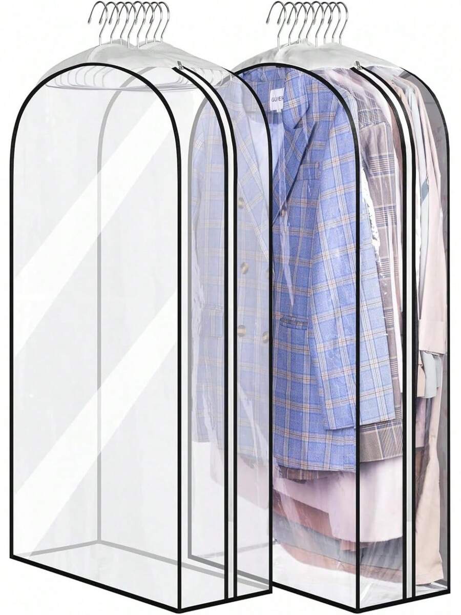 Bolsas de Ropa de 50 Pulgadas para Colgar Ropa, Bolsas de Ropa Colgante, Bolsas Transparentes para Almacenamiento de Abrigos, Protector Ropa para Traje, Abrigos, Vestidos, Chaquetas (2pcs) - 4 piezas - Ver 1