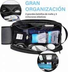 Almacenamiento deéticos Neceser Hombre Maquillaje Neceser de Viaje Impermeable Bolsa de Baño para Hombres negro - Negro - Ver 9