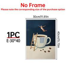 1 张咖啡潜水员海报印刷品、早安咖啡海报、咖啡爱好者礼物、咖啡站墙壁艺术、厨房墙壁艺术 - 可选框架、极简主义家居墙壁艺术、礼物、有趣和创意的家居墙壁装饰、卧室、客厅、厨房、浴室、咖啡厅、宿舍墙壁艺术帆布海报 - 1pc - 查看 37