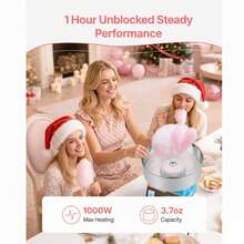 Cotton Candy Machine Commercial, 1000W Electric Candy Floss Maker, Easy Use With 15 Inch Stainless Steel Bowl And Sugar Scoop, Makes Hard Candy For Home Kids Birthday, Family Party, Blue - Blue Bevel - View 4