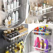 Juego de 4 Estanteria Ducha para Baño,Estante para Baño Sin Taladro,Repisa para Baño Pared,Estante Organizador de Baño,Modelosás gruesos mejorados con 4 Ganchos,para Baño,Cocina,Hotel (Plateado) - Rectangular - Ver 9