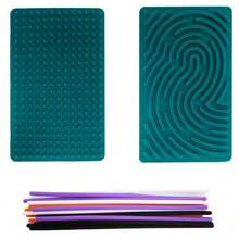 1 Set Children's Silicone Sensory Activity Board - Soft Textured Toys For Kids And Adults - Durable Portable, Gift For Family, Birthday And Easter Party - 彩色 - 查看 6