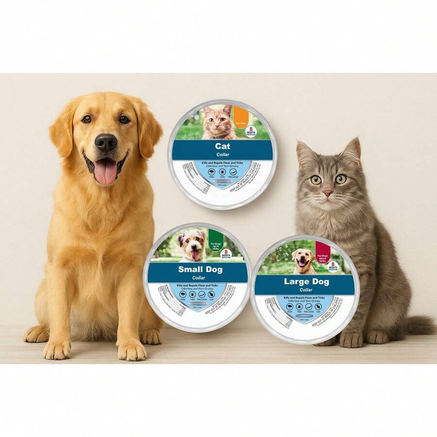 1/2/3 Pack SEREST0® Flea & Tick Collar Prevention & Control For Large Dogs, Small Dogs & Cats – 8 Months Supply Each, Waterproof & Odorless, Long Lasting - Con mèo - Xem 1