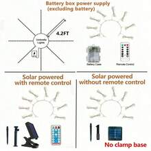 Solar Patio Umbrella Lights Cordless Lighting With Remote Control 8 Brightness Mode 104 LED Patio Light Wireless Battery Operated Waterproof For Patio Backyard Umbrella Outdoor Garden Decor(Solar/Battery Powered,With/Without Remote Control ) Fall Decor House Decor Outdoor Decor