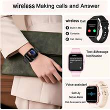 Sport Smartwatch, 1,83-Zoll Vollbild-Touchscreen-Display, Anrufbeantwortung Smartwatch, Sport-Schrittzähler, Nachrichten-Erinnerung, geeignet für iOS und Android Smartphones, Fitness-Uhren für Damen und Herren, Geschenke für Freunde, Geburtstagsgeschenke, Super Smartwatch, Herren Digitaluhr, robust und langanhaltend Herren Smartwatch