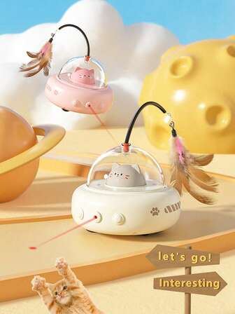 1 件智能猫玩具，激光红外感应猫玩具，自娱自乐宠物电动猫玩具，羽毛猫棒，宠物用品，活泼小猫和猫咪互动的礼物