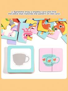 Children's Early Childhood Educational Shadow Matching Puzzle Toys. Shadow Matching Toys. Animal Board Game. Parent-Child Interactive Card Game. Toy Thinking And Concentration Training Games - Multicolor - View 5