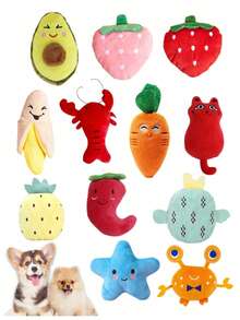 1 pieza/4 piezas Muñeco de peluche de mascota aleatorio y lindo en forma de plátano con sonido, adecuado para gatos y perros. Adorable set de muñecos de peluche para perros, muñeco de masticar para mascotas con sonido, material suave y duradero, para cachorros, gatitos que están creciendo y jugando, adecuado para mascotas de raza pequeña y mediana.