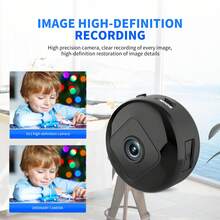 كاميرا داخلية ذكية صغيرة لاسلكية، بدقة 1080P كاملة، تدعم الواي فاي، التحكم بالتطبيق، التحدث الصوتي، كشف الحركة، شحن USB، بطارية ليثيوم قابلة للشحن، تركيب محمول، لحماية أمان العائلة.