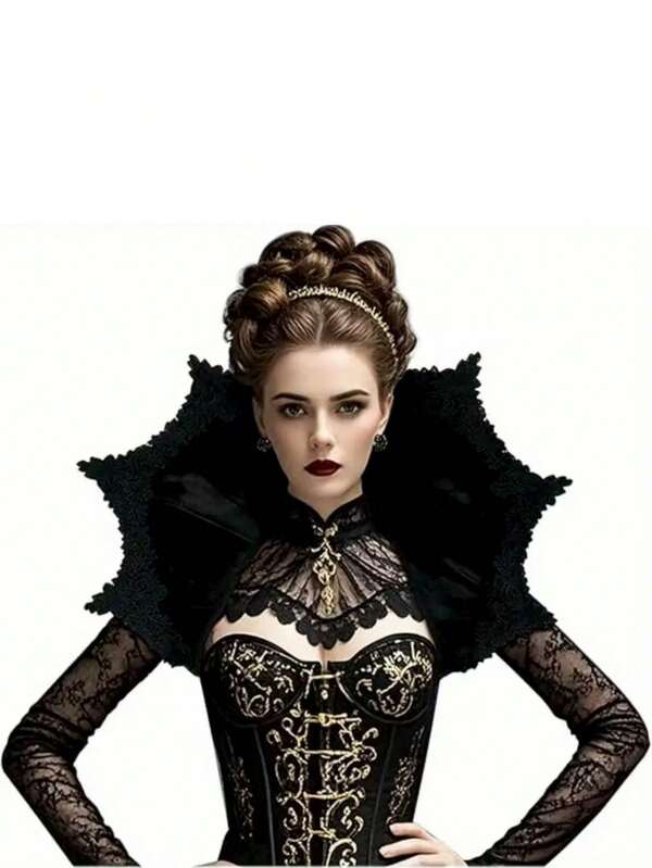 1pc/Halloween Lady Victoria Gothic Collar Accessory - Elegant Lace Vampire Necklace, Perfect For Masquerade Balls, Gothic Fashion, Dark Romantic Attire - Victorian-Style Vampire Accessory, Finely Detailed, Exquisite Design, Unique Features, Romantic Style