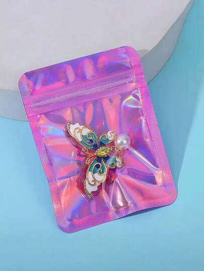 Laser Rainbow Sealed Bags Can Be Reused As Multi-Functional Sealed Plastic Packaging Bags For Cosmetics, Jewelry, Display And Storage