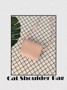 1 pezzo Borsa a tracolla mini con espressione di gattino carino, borsa a quadrato piccolo, borsa a spalla versatile e leggera con chiusura a ribaltina, adatta per monete, viaggi, vacanze, shopping, attività all'aperto, festival, regali per bambini, colore solido in pelle PU elegante, cartone animato casual, perfetta per conservare le chiavi per bambini, studenti, ragazze, amici, accessori da viaggio - Multicolore - Visualizzare 4