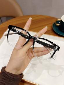 1 Stück Mode Damen Kunststoffrahmen Flache Nicht-Rezept Brille, geeignet für den Alltag