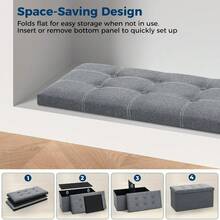 Multi functional storage box stool, suitable for soft cushioned chairs and stools in living rooms, bedrooms, and offices, with detachable storage platforms, space saving home decoration, modern design, sturdy construction, small space solution, (29.92*14.96in).