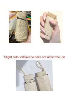 Small Folding Umbrella, Reinforced Thickened Black Plastic Sunny Umbrella, Mini Portable Waterproof Travel Pocket Umbrella, Women's Sun Protection, Rain Protection And Uv Protection Sun Umbrella, Two-In-One Mini 50% Fold Ultra-Light Portable Umbrella, Small Travel Umbrella For Sunny And Rainy Days, Windproof Parasol, Suitable For Women's Windproof Umbrella In Rainy Days