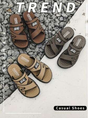 Men's Slippers Anti-Skid Comfortable Casual Sandals For Indoor/Outdoor Wear & Driving Use Summer Vacation & Outdoor Activities