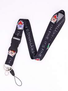 1pc Cute Burning Garbage Bins Teacher Lanyard With ID Card Holder, Metal Keychain And Phone Rope, Polyester Phone Lanyard Necklace For Keys, Keychains, And Passes. It Is A Great Gift For Women, Teachers, Students, And Staff