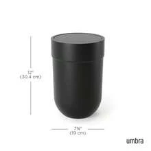 Touch Waste Can Small Trash Can With Lid Swing Lid Waste Basket Garbage Can With Lid For Washroom Bathroom Black