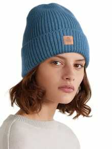 1pc Women Beanie Cuffed Thick Knitted Beanie Hat, Unisex Winter Hat Beanies Skull Cap, Outdoor Accessory