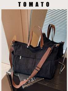 Casual Style Plain With Adjustable Strap Large Capacity Shoulder Tote Bag,Cross Body Bag Everyday Bag, Etc. Perfect For Daily Use - Suitable For Traveling, Work Or Shopping,University, College Classroom , Commute,School, Etc. For Women, Rookies & White-Collar Workers,Girl, College Students,Young Girl