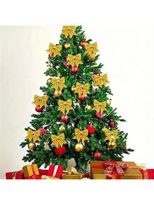 8pcs Large 5.9 Inch Bows - Elegant Red/Gold/Silver, Suitable For Trees, Wreaths, Gifts, Garlands - No Electricity Needed - Perfect For Christmas, Weddings, New Year, Birthdays - Luxury Party Decor, Christmas Wreath Decorations, Holiday Wreath Accessories, Shiny Sequin Effect, High Quality, Home Decor Accents - Multicolor - View 11