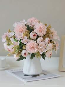 1/3PCS Artificial Tea Bud Rose Hydrangea DIY Wreath Material Home Bedroom Vase Decoration Valentine's Day New Year Decoration, Wedding Decoration, Bride Holding Flower Material