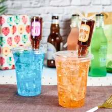 20Pcs Clear Disposable Cups With Lids For Iced Beverages - 彩色 - 查看 4