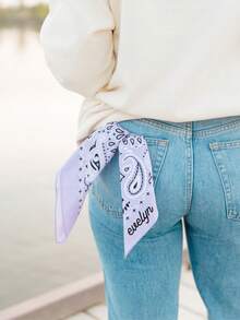 Custom Neck Scarf, Custom Handkerchief, Personalized Belt Accessory, Fashion Bag Decoration, Stylish Hair Wrap, Bridesmaid Party Favor, Wedding Gift Keepsake, Unique Fashion Accessory