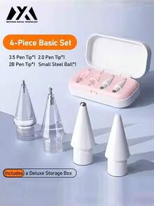Compatibles avec les embouts de Apple Pencil, pack amélioré de 6 embouts de rechange avec étui, pointes métalliques de contrôle précis sans usure compatibles avec Apple Pencil 1ère/2ème génération, USB-C, iPad Pro Pencil