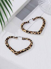 1 Pair Asymmetrical Geometric Oversized Hoop Earrings, Vintage Exaggerated High-End