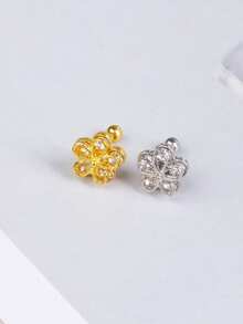 1 pièce Boucle d'oreille en acier inoxydable décontractée avec zircone multi-éléments pour cartilage, bijou pour hommes et femmes, cadeau quotidien ou de festival