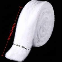 1PC 1.5m/5m/10m White Fluffy Faux Fur Trim For Christmas Tree Skirts & DIY Crafts, Christmas Decorations For Home