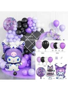 مجموعة بالونات ديكور حفلة عيد ميلاد بسلسلة كورومي الملونة من سانريو، للاحتفال بعيد الميلاد العائلي، بالونات لاتكس لحفلات المدرسة والحفلات الخارجية