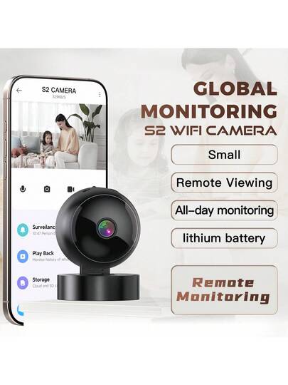 Mini WiFi Surveillance Camera,360° Rotation, Night Vision, Motion Detection, Wireless Indoor Baby Monitor, Built In Battery view 3