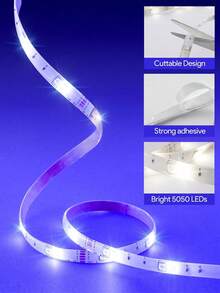 1pc LED Light Strip With 24-Key Remote Control, USB RGB LED Backlight Bar For TV, Office, Computer Screen, Living Room, Bedroom, Home, Party, Christmas Tree, Bedroom, Game Room Lighting - Easy Installation, Multiple Color Options - 24key Silver Label - View 7